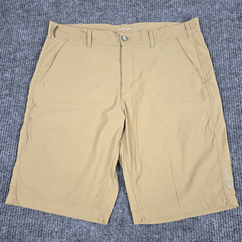 Eddie Bauer Mens Flexion Amphis Shorts Khaki Tan Hiking‎ Outdoor Size 38